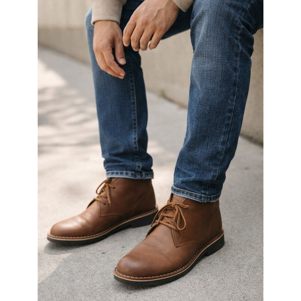 Clarks Desert Chukka Boots Brown Leather Men’s Size 13 Lace Up